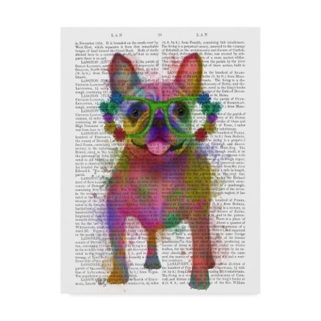 Fab Funky 'Rainbow Splash Text French Bulldog, Full' Canvas Art,35x47